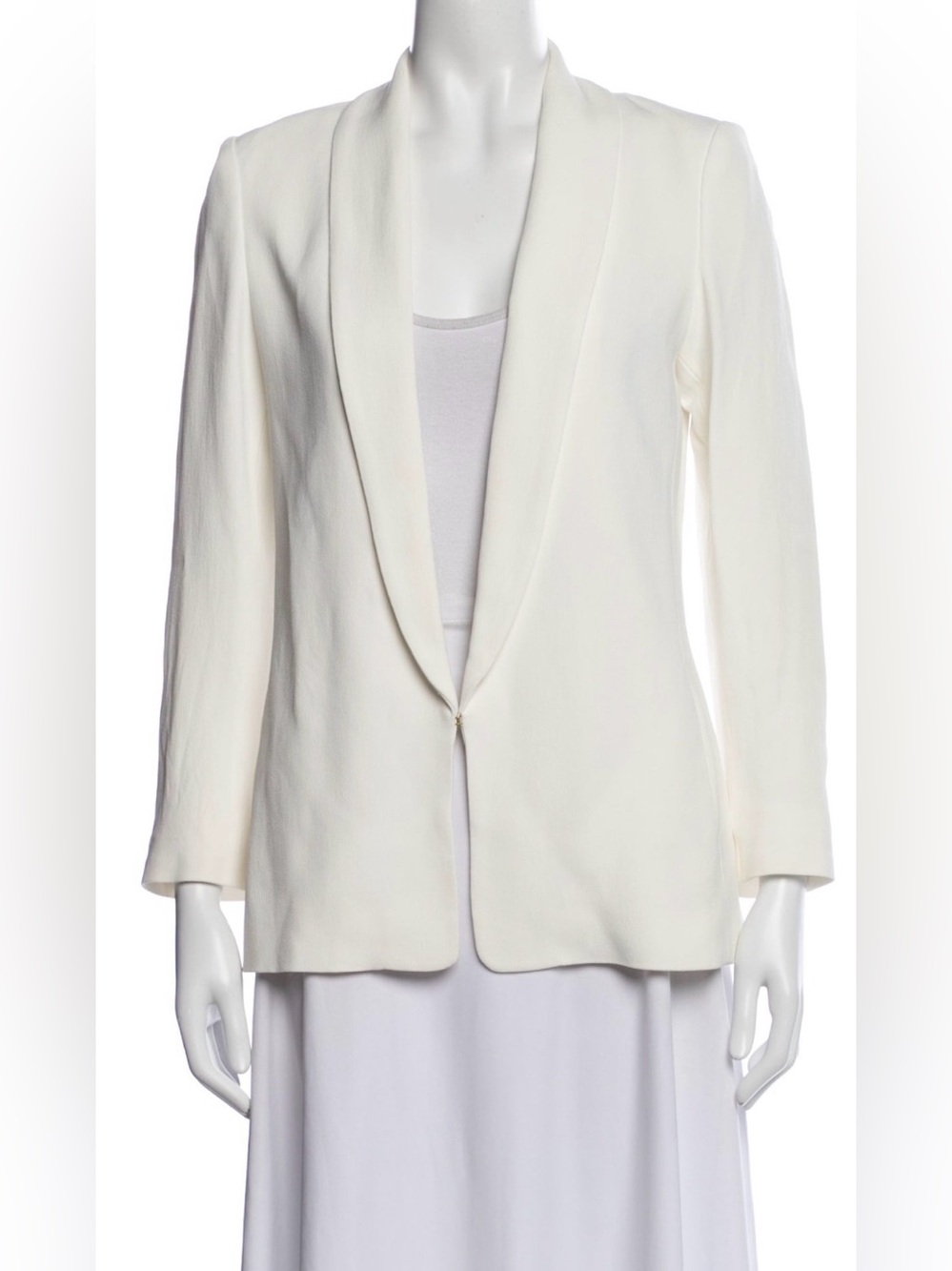 Sezane Cream Shawl Collar Blazer